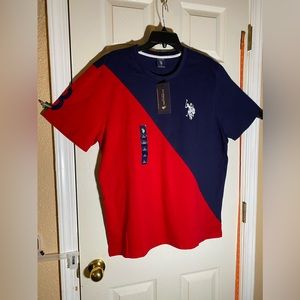 U.S. Polo T-Shirt Men’s Sz L Blue Red Tee NWT MSRP $34